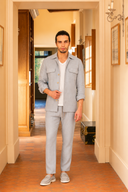Panama Pants in Stone Grey Linen