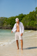 Pompano Shorts in Desert Sand Beige Linen