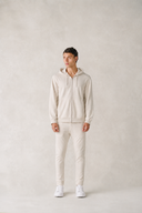 Sweat à capuche Hong Kong en coton beige sable du désert