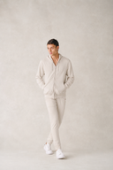 Sweat à capuche Hong Kong en coton beige sable du désert