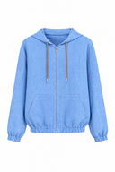 Hanoi Hoodie in Aegean Blue Linen