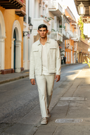 Pantalon Paris en coton menthe sel de mer