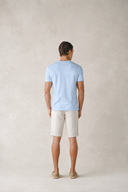 T-shirt ras du cou Tokyo en coton bleu égéen