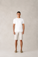 T-shirt col rond Tanger en coton blanc neige